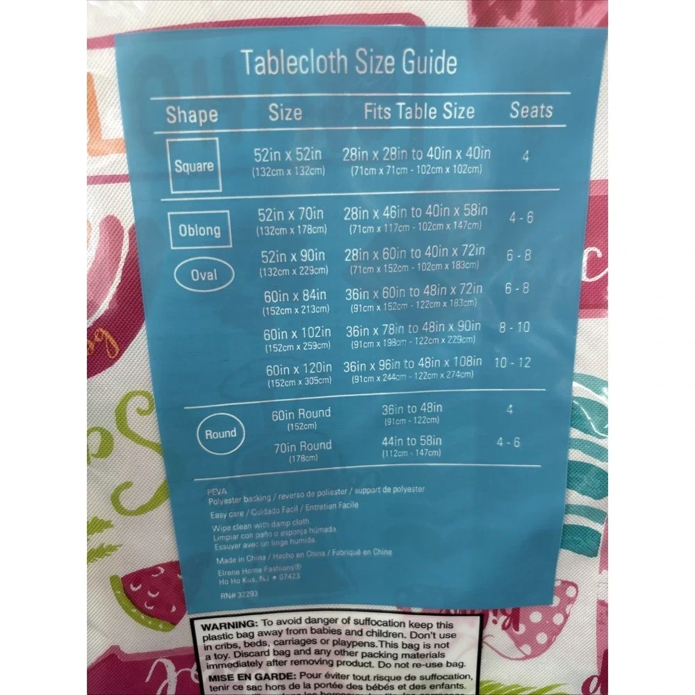 Summer Fun Vinyl Tablecloth‎ 60